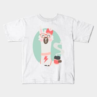 Llama and coffee Kids T-Shirt